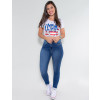 Calça Jeans Atacado Cigarrete Cinta Feminina Revanche Fit Belt 4 Azul Look