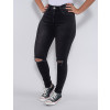 Calça Jeans Atacado Cigarrete Cinta Feminina Revanche Fit Belt 5 Preto Lado