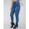 Calça Jeans Atacado Cigarrete Cinta Feminina Revanche Fit Belt Azul Lado