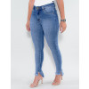 Calça Jeans Atacado Cigarrete Feminina Revanche Adalene Azul Lado