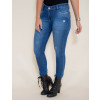 Calça Jeans Atacado Cigarrete Feminina Revanche Bucareste Azul Frente