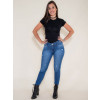 Calça Jeans Atacado Cigarrete Feminina Revanche Bucareste Azul Look