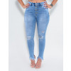 Calça Jeans Atacado Cigarrete Feminina Revanche Claire Azul Frente