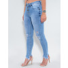 Calça Jeans Atacado Cigarrete Feminina Revanche Claire Azul Lado