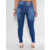 Calça Jeans Atacado Cigarrete Feminina Revanche Darchelle Azul Costas