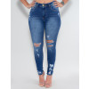 Calça Jeans Atacado Cigarrete Feminina Revanche Darchelle Azul Frente