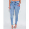 Calça Jeans Atacado Cigarrete Feminina Revanche Demeka Azul Frente