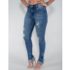 Calça Jeans Atacado Cigarrete Feminina Revanche Dinamarca Azul Lado