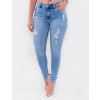 Calça Jeans Atacado Cigarrete Feminina Revanche Eritreia Azul Frente