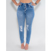 Calça Jeans Atacado Cigarrete Feminina Revanche Estella Azul Frente