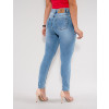 Calça Jeans Atacado Cigarrete Feminina Revanche Floretta Azul Detalhe Lado