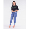 Calça Jeans Atacado Cigarrete Feminina Revanche Floriana Azul Look