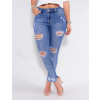 Calça Jeans Atacado Cigarrete Feminina Revanche Mogadíscio Azul Frente