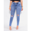 Calça Jeans Atacado Cigarrete Feminina Revanche Mongólia Azul Frente