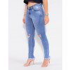 Calça Jeans Atacado Cigarrete Feminina Revanche Mongólia Azul Lado