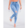 Calça Jeans Atacado Cigarrete Feminina Revanche Montenegro Azul Lado