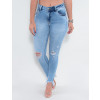 Calça Jeans Atacado Cigarrete Feminina Revanche Reino Unido Azul Detalhe