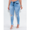 Calça Jeans Atacado Cigarrete Feminina Revanche Reino Unido Azul Lado