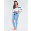 Calça Jeans Atacado Cigarrete Feminina Revanche Reino Unido Azul Look