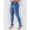 Calça Jeans Atacado Cigarrete Feminina Revanche Somália Azul Lado