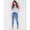 Calça Jeans Atacado Cigarrete Feminina Revanche Somália Azul Look