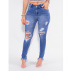 Calça Jeans Atacado Cigarrete Feminina Revanche Valeri Azul Detalhe