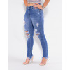 Calça Jeans Atacado Cigarrete Feminina Revanche Valeri Azul Lado