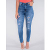 Calça Jeans Atacado Cigarrete Hot Pants Feminina Revanche Luxemburgo Azul Frente