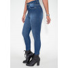 Calça Jeans Atacado Cigarrete Modeladora Feminina Revanche Praia 2 Azul Lateral