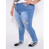 Calça Jeans Atacado Cigarrete Plus Size Feminina Revanche Adelise Azul Lado