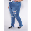 Calça Jeans Atacado Cigarrete Plus Size Feminina Revanche Shantay Azul Lado