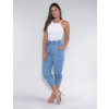 Calça Jeans Atacado com Elástico Feminina Revanche Linette Azul Look