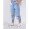 Calça Jeans Atacado com Elástico Feminina Revanche Lotty Azul Lado