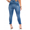 Calça Jeans Atacado Cropped c/Recorte na Barra Feminina Revanche Reggia Costas