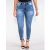 Calça Jeans Atacado Cropped Feminina Revanche China Azul Frente