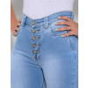 Calça Jeans Atacado Flare Cinta Feminina Revanche Fit Belt 3 Azul Detalhe