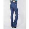 Calça Jeans Atacado Flare Escura Amaciada Feminina Revanche Malé Lateral