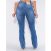 Calça Jeans Atacado Flare Feminina Revanche Fanchone Azul Costas