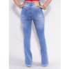 Calça Jeans Atacado Flare Feminina Revanche Villette Azul Costas