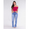 Calça Jeans Atacado Flare Feminina Revanche Villette Azul Look