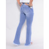 Calça Jeans Atacado Flare Feminina Revanche Virginie Azul Detalhe Costas