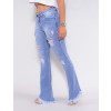 Calça Jeans Atacado Flare Feminina Revanche Virginie Azul Lado