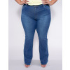 Calça Jeans Atacado Flare Plus Size Feminina Revanche Yolande Azul Frente