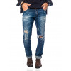 Calça Jeans Atacado Frente Tradicional Masculina Revanche Chicago Azul Frente