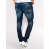 Calça Jeans Atacado Reta Destroyed Masculina Revanche New York Azul Costas