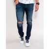 Calça Jeans Atacado Reta Destroyed Masculina Revanche New York Azul Frente