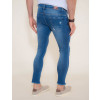 Calça Jeans Atacado Super Skinny Cropped Masculina Revanche Hungary Azul Costas