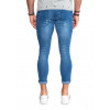 Calça Jeans Atacado Super Skinny Cropped Masculina Revanche Milwaukee Azul Costas