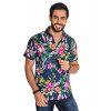 Camisa Atacado Florida Manga Curta Masculina Revanche Havai II Azul Marinho Frente