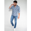 Camisa Atacado Estampada Masculina Revanche Itália Azul Look